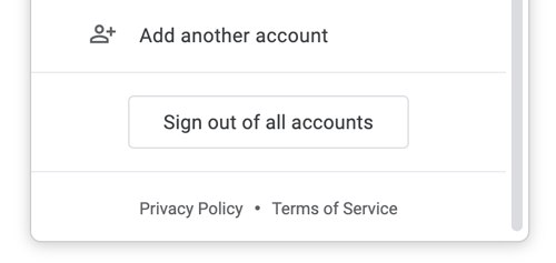 screenshot of signing out from Google Accounts