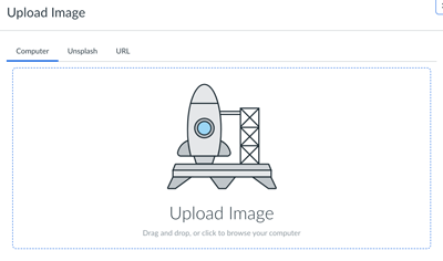 pop up window with a rocket image