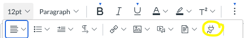 plug icon on menu