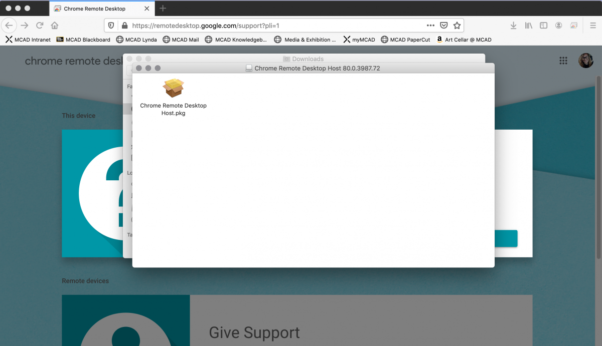 chrome remote support for macos mcad